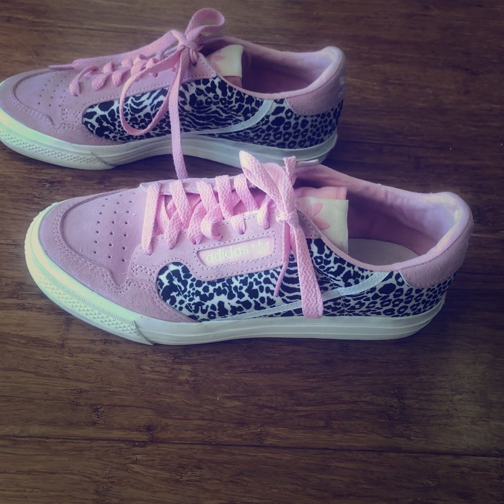 Adidas animal print and pink suede!
